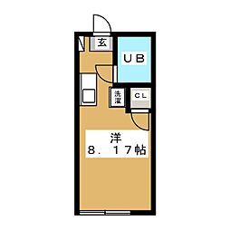 クレスト吉原 ワンルームの間取図画像