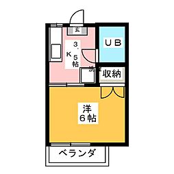アーバンハイツ 1Kの間取図画像