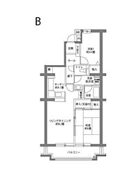 市公社ヒルズ南戸塚3号棟 2LDKの間取図画像