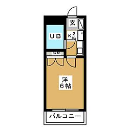 ピースフルハウス 1Kの間取図画像