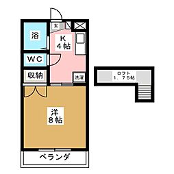 VIRGO堤 1Kの間取図画像
