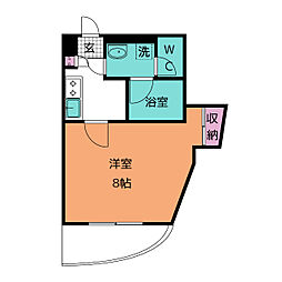サンヒルズSSK・2 1Kの間取図画像