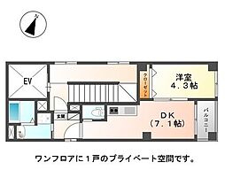 アーバン21 1DKの間取図画像
