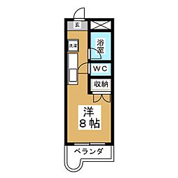 フォーレストヒルズ ワンルームの間取図画像