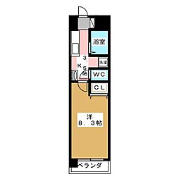 スターリット上杉 1Kの間取図画像