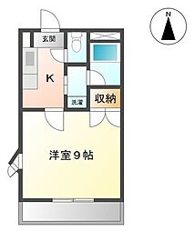 北山101ビル 1Kの間取図画像