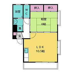 井筒ビル 1LDKの間取図画像