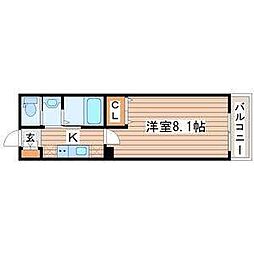 ヴィヴァレスシーバ柏木 1Kの間取図画像