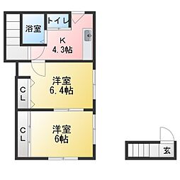 シャンドフルール 2Kの間取図画像