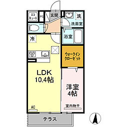 フロレスタ上杉 1LDKの間取図画像