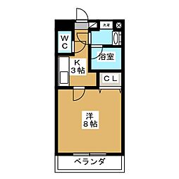 チュアリーヒルズ1 1Kの間取図画像
