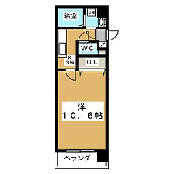 テラス31五橋 1Kの間取図画像