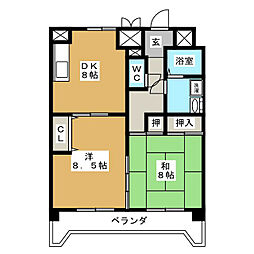 WILL落合 2DKの間取図画像