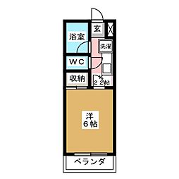 レパーズタウン台原 1Kの間取図画像