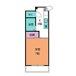 大沼ビル 1Kの間取図画像