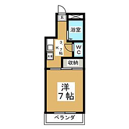 大沼ビル 1Kの間取図画像