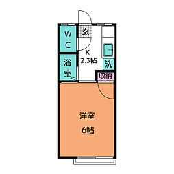 メゾン川内B 1Kの間取図画像