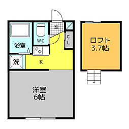 コア桜ケ丘 ワンルームの間取図画像