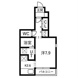 マックスレジデンシア荒巻 1LDKの間取図画像