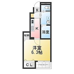 DAICORO-2 1Kの間取図画像