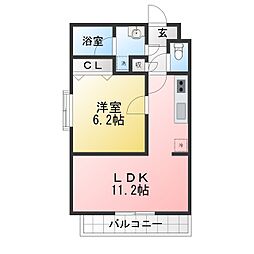 ソレアード小松島2 1LDKの間取図画像