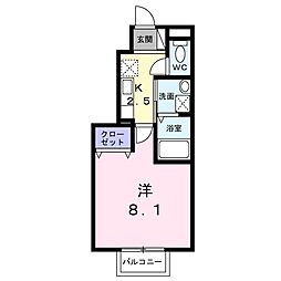 ミッドレジデンス角田 1Kの間取図画像