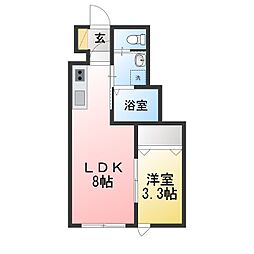 青空とそよ風のメゾン 1LDKの間取図画像