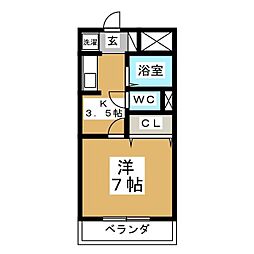 KYHOUSE 1Kの間取図画像