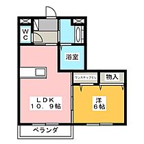 クレセール平松本町  ｜ 栃木県宇都宮市平松３丁目（賃貸アパート1LDK・2階・43.63㎡） その2