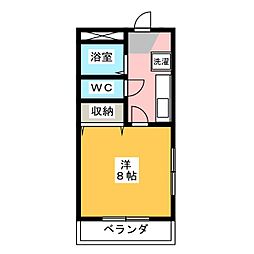 サンライトハイム7 1Kの間取図画像