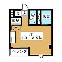 ヌーベルホームワタナベ ワンルームの間取図画像