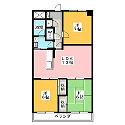 メゾンドベル1 3LDKの間取図画像