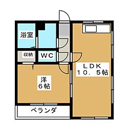 ハイム国谷 1LDKの間取図画像