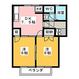 コーポセンターストークB 2DKの間取図画像