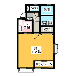 ハイツ.S.E.A 1Kの間取図画像