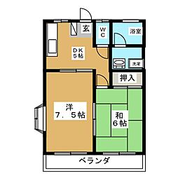 メゾンド昭和 2DKの間取図画像