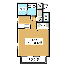 ミオプランシェ ワンルームの間取図画像