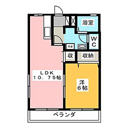 コーポ伊藤 1LDKの間取図画像