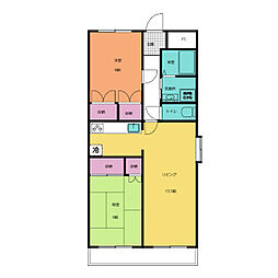 Mハイツ 2LDKの間取図画像