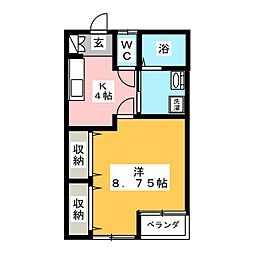 IKマンションYMpark622 1Kの間取図画像