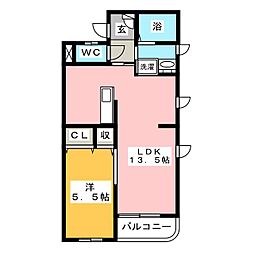 サンライフケンズ・ヴィラ 1LDKの間取図画像