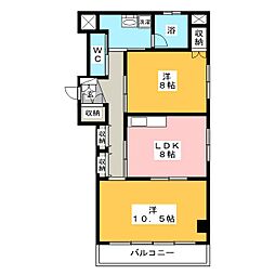 ピアビル 2DKの間取図画像