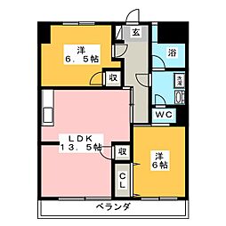 寺澤ハイツ 2LDKの間取図画像