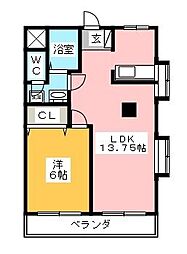 真塩マンション 1LDKの間取図画像