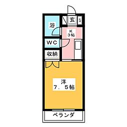 メイプルいずみのC 1Kの間取図画像