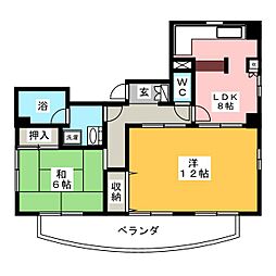 サンアイランド 2LDKの間取図画像