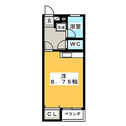 エクセルユキ ワンルームの間取図画像