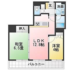 高崎タワー21 2LDKの間取図画像