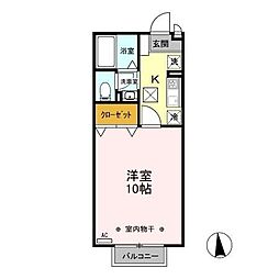 リビングタウン上並榎B 1Kの間取図画像