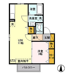 ア・プリオリ 1LDKの間取図画像